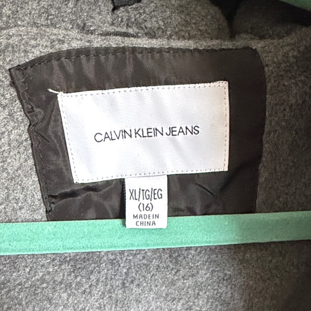 Calvin Klein Kids Black Puffer Coat with Fur Hood - Picture 12 of 16